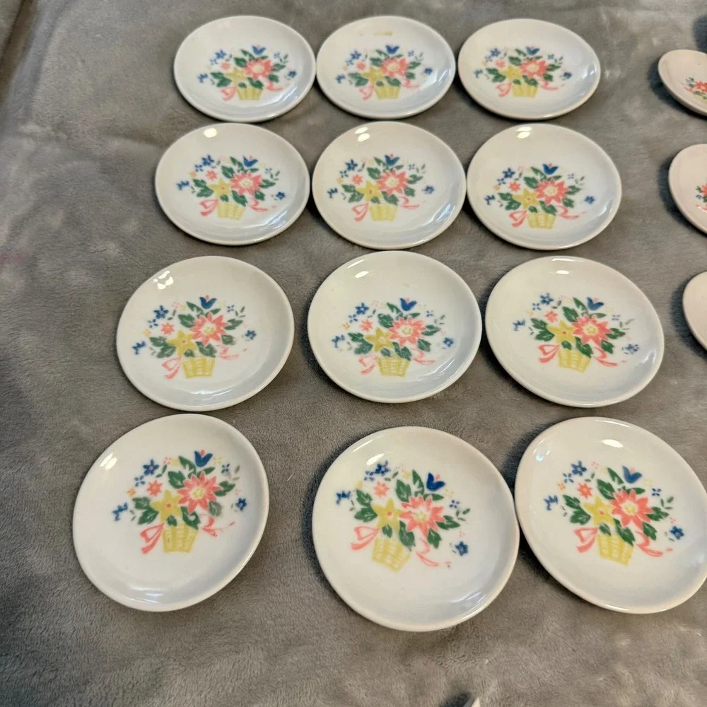 Vintage Miniature Floral‎ Tea Set 35 Pieces Cottagecore Display